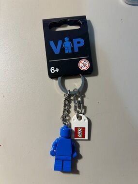 Lego Blue Minifigure Keyring with White LEGO Tag NWT